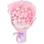 Букет из 25 нежно розовых пионов