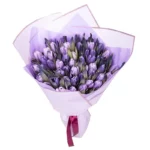 Букет из 51 тюльпана сиреневый микс